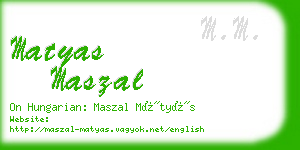 matyas maszal business card